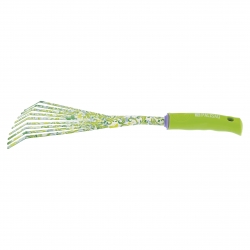 Грабли веерные 9-зубые, 75 x 385 мм, стальные, пластиковая рукоятка, Flower Green Palisad