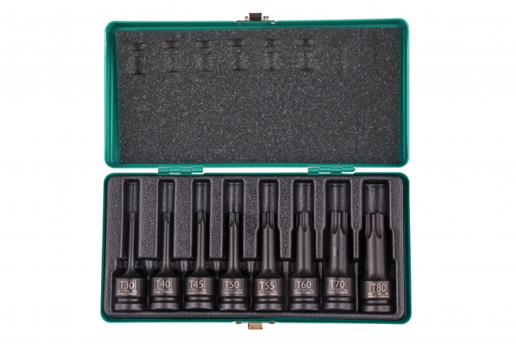Набор ударных торцевых головок Torx 1/2",  в кейсе, 8 шт. Stels