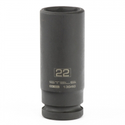 Головка ударная удлиненная шестигранная, 22 мм, 1/2, CrMo Stels